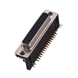WCON D-SUB समकोण पैर D उप कनेक्टर 8.89mm sel.1U "Au / Sn PBT ब्लैक फॉर पीसीबी ROHS